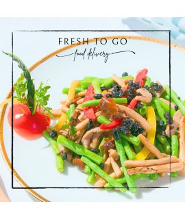 豉香茶樹菇豆角炒肉絲