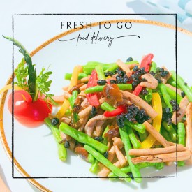 豉香茶樹菇豆角炒肉絲