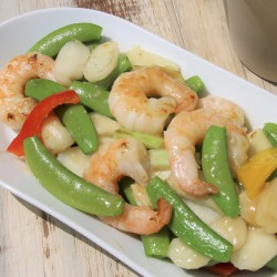 脆甜豆馬蹄炒蝦球