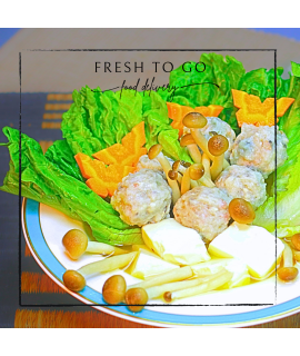 生菜靈芝菇豆腐鯪魚球